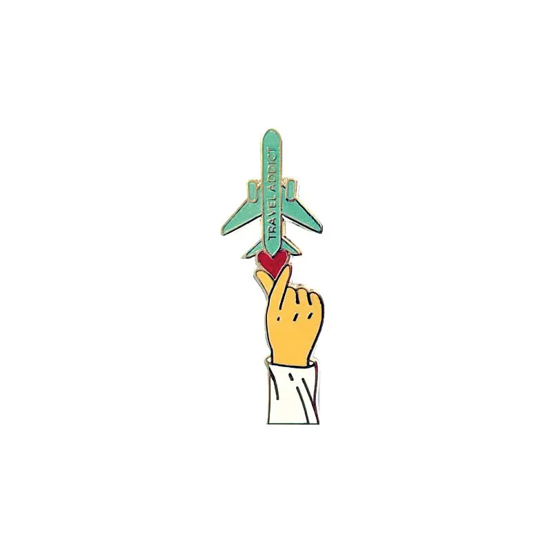 Pin's main cœur avion