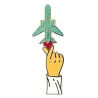 Pin's main cœur avion