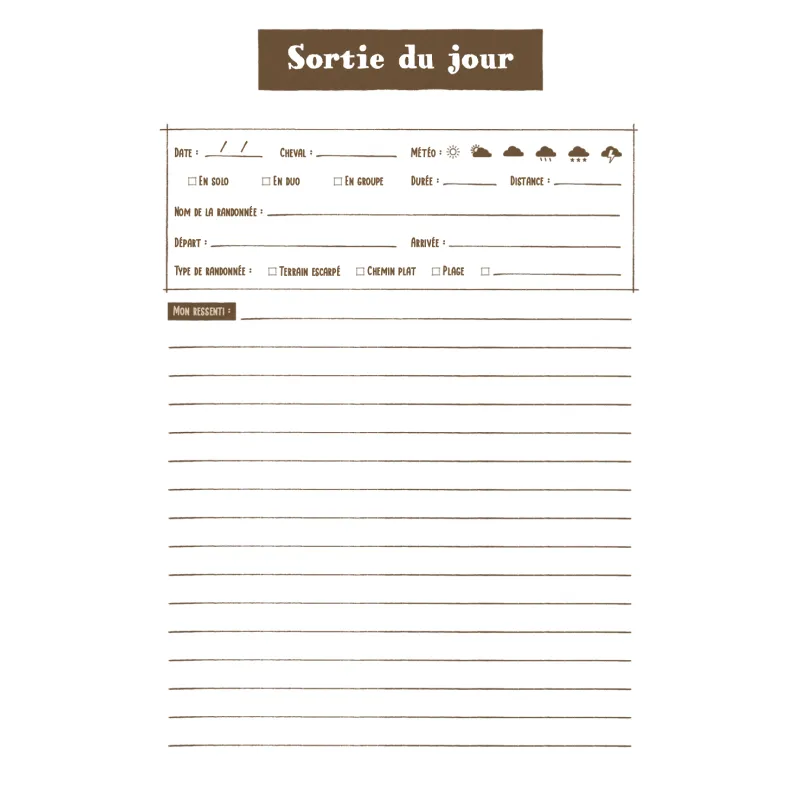 Aventura Éditions - Cadeau Original, Carnet d'aventures équestres